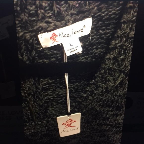 LIKE, LOVE - DARK GRAY SHORT SLEEVE DRESS (NWT) - Picture 3 of 5